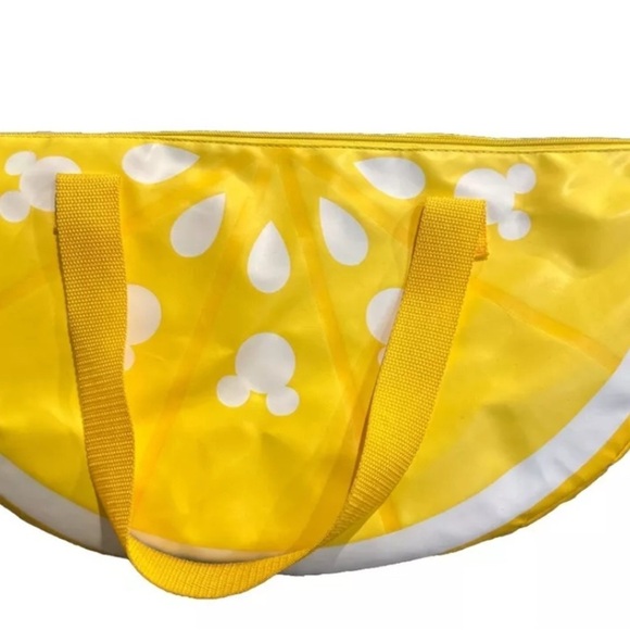 2x DISNEY Store Mickey Mouse Lemon Slice 20” Insulated Cooler Picnic/Beach Bag - Picture 1 of 3